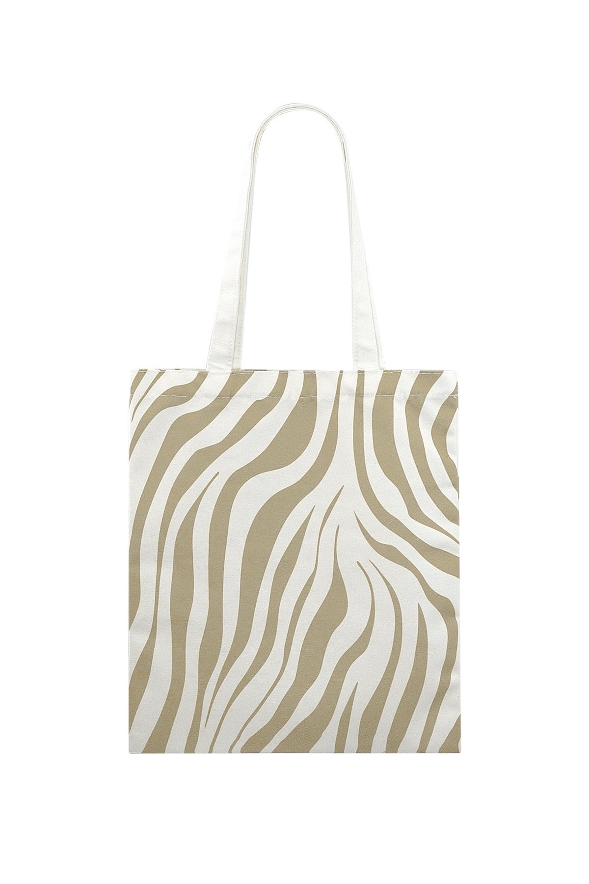 Canvas shopper - zebraprint beige